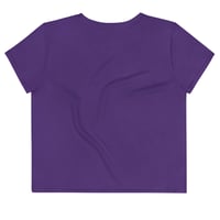 Image 2 of Crop Tee - Spider Rainbow Glow on Purple