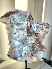 Image 4 of 2.4lb Crazy Agate Rough Edge Crystal Slab with Custom Stand