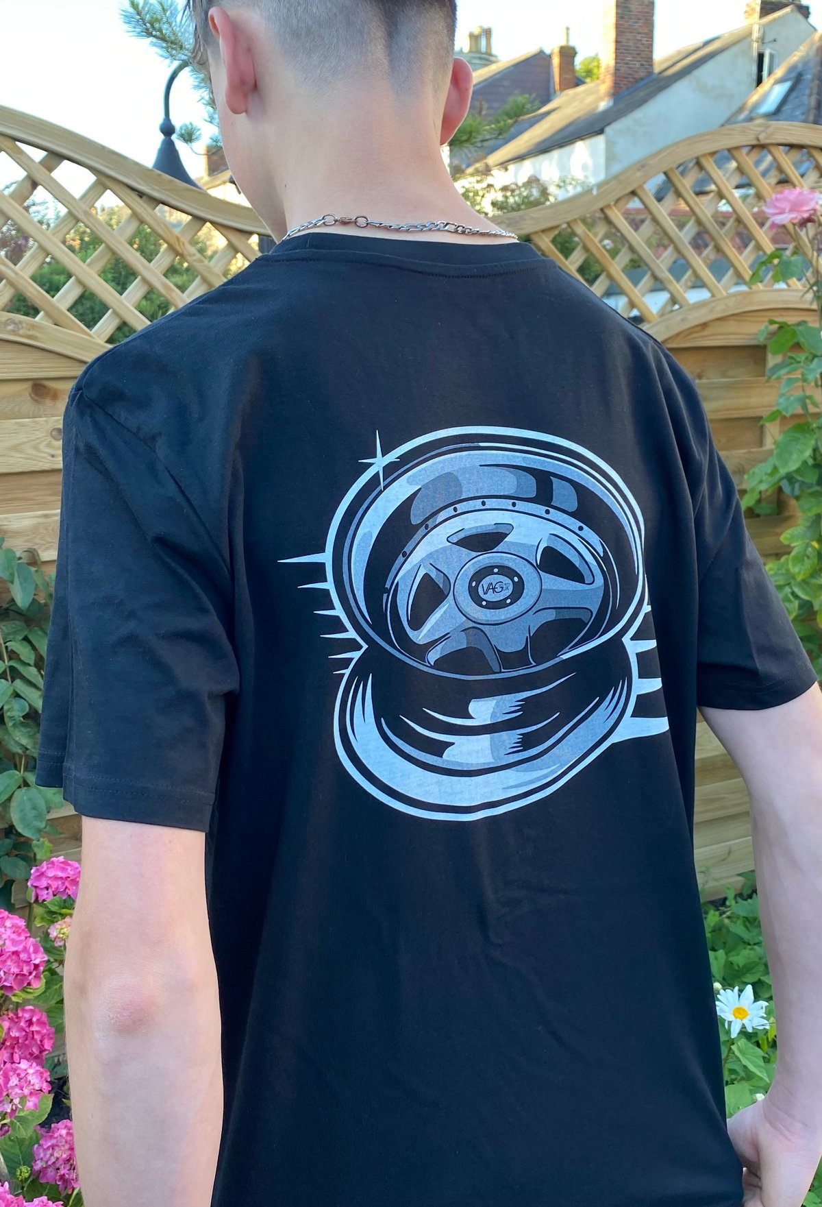 Image of VAGSocietyUK Black Wheel T-Shirt