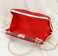 Image 3 of Red Sparkle Fabric Evening Clutch Bag 