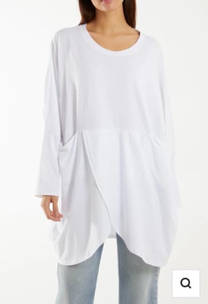 Image of Wrap Front Long Sleeve Pocket Tops