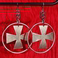 Image 2 of CROSS HOOP EARRINGS