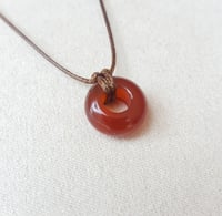 Image 1 of Carnelian chocker necklace - Adjustable cord hippie boho jewelry 