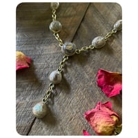Image 3 of The Oracle Necklace - Solid Brass and Light Matrix Cantera Opals