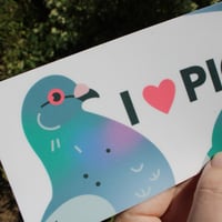 Image 2 of I Love Pigeons Bumper Sticker
