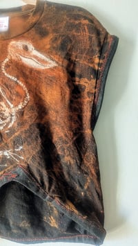 Image 4 of Bird skeleton hand-painted black cropped top