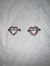 Pink  Heart Nipple Piercing