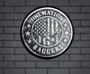 One Nation Baggers GreyScale  Flag Round Patch