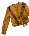 early 1970s leather and feather crop jacket