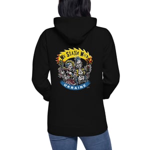 Image of Ukrainian trident punk unity plus BACK print Unisex Hoodie