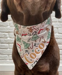 Image 5 of Christmas Personalised Bandanas / Classic Reindeers/ Snowmen 