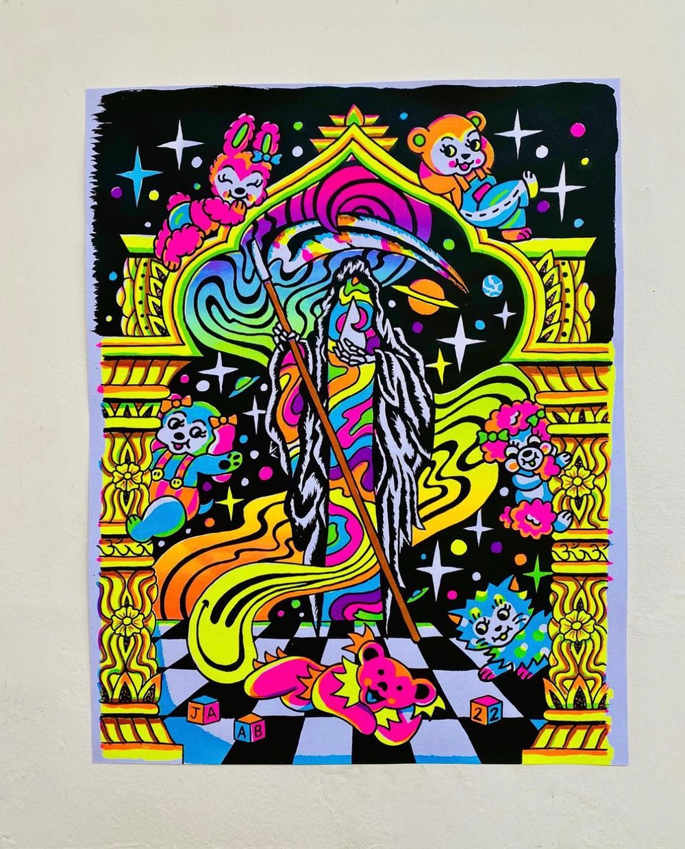 Image of LIFE & DEATH TEMPLE  screenprint