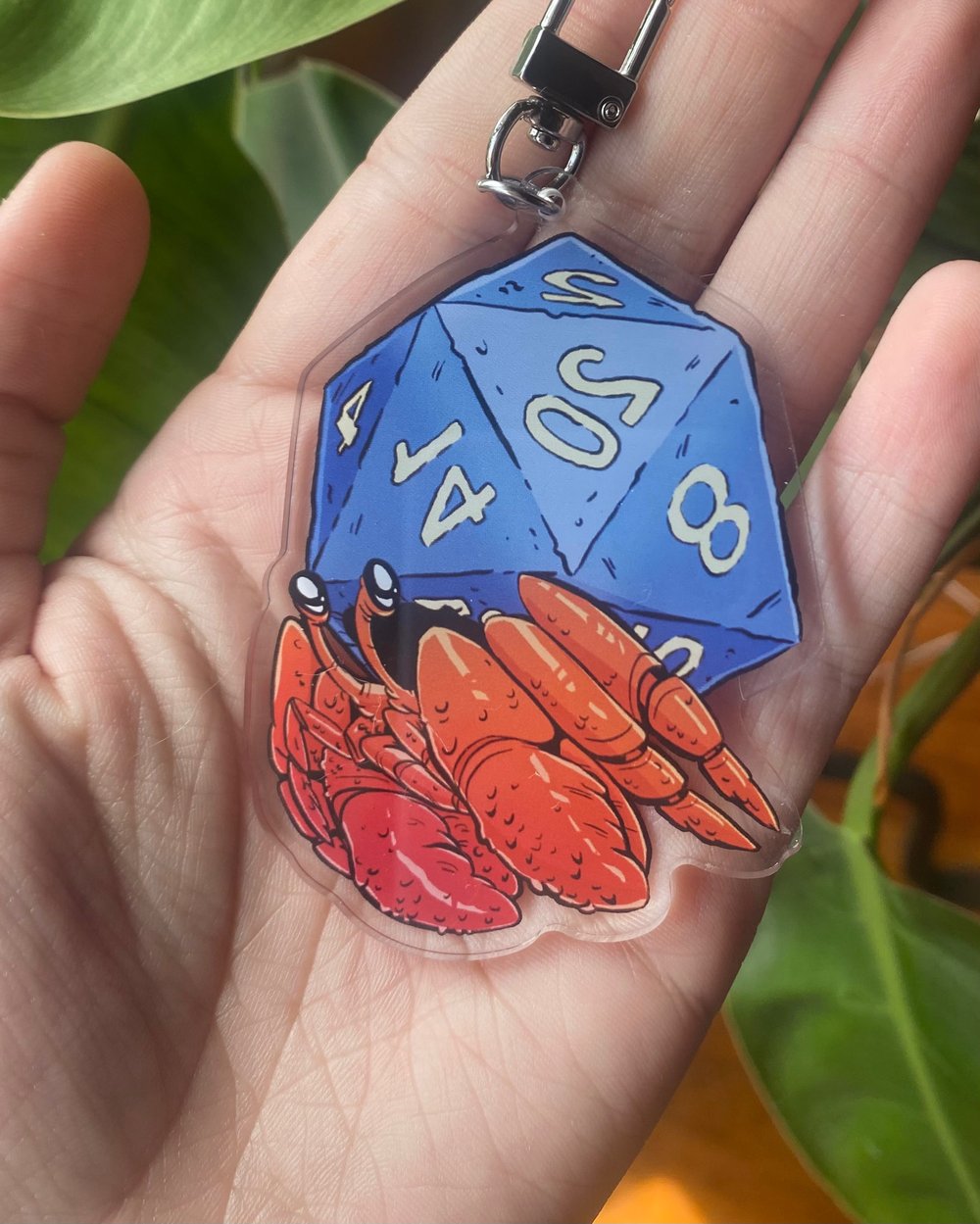 Hermit Crab D20 Acrylic Keychain