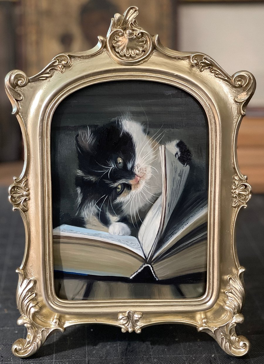 Image of "Avid Reader" Original painting 