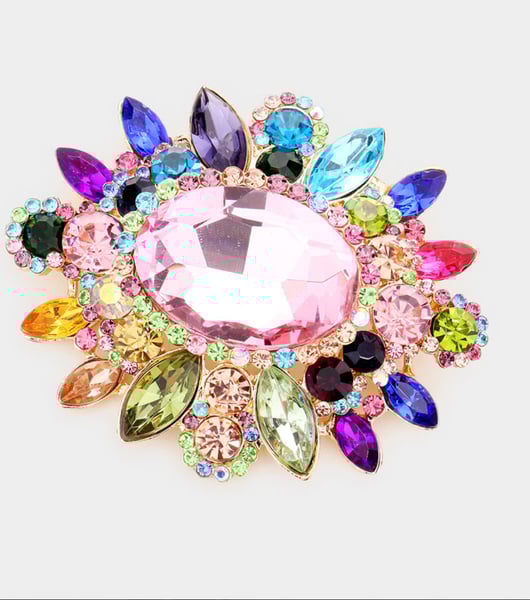 Image of Oval Center Stone Pointed Brooch / Pendant