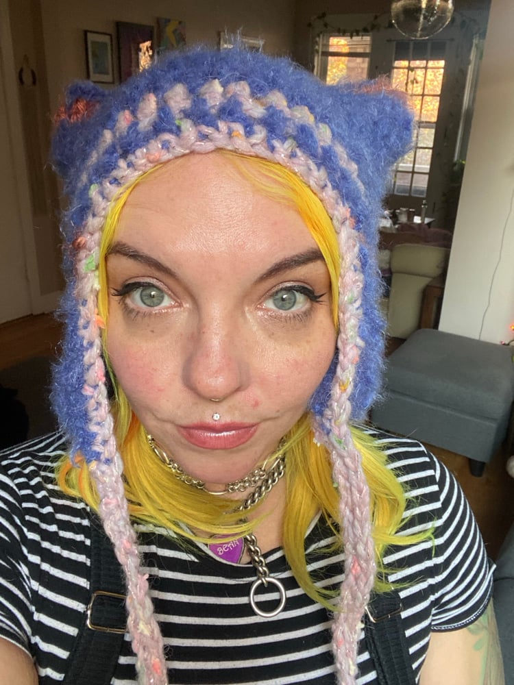 Image of Crochet hat with ears 