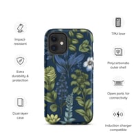 Image 9 of Art Nouveau Inspired Blue Boho Floral Tough Case for iPhone®