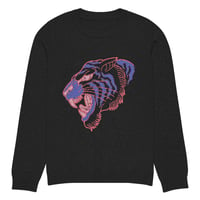 Image 10 of Tiger Blue/Pink Knitted crew neck sweater