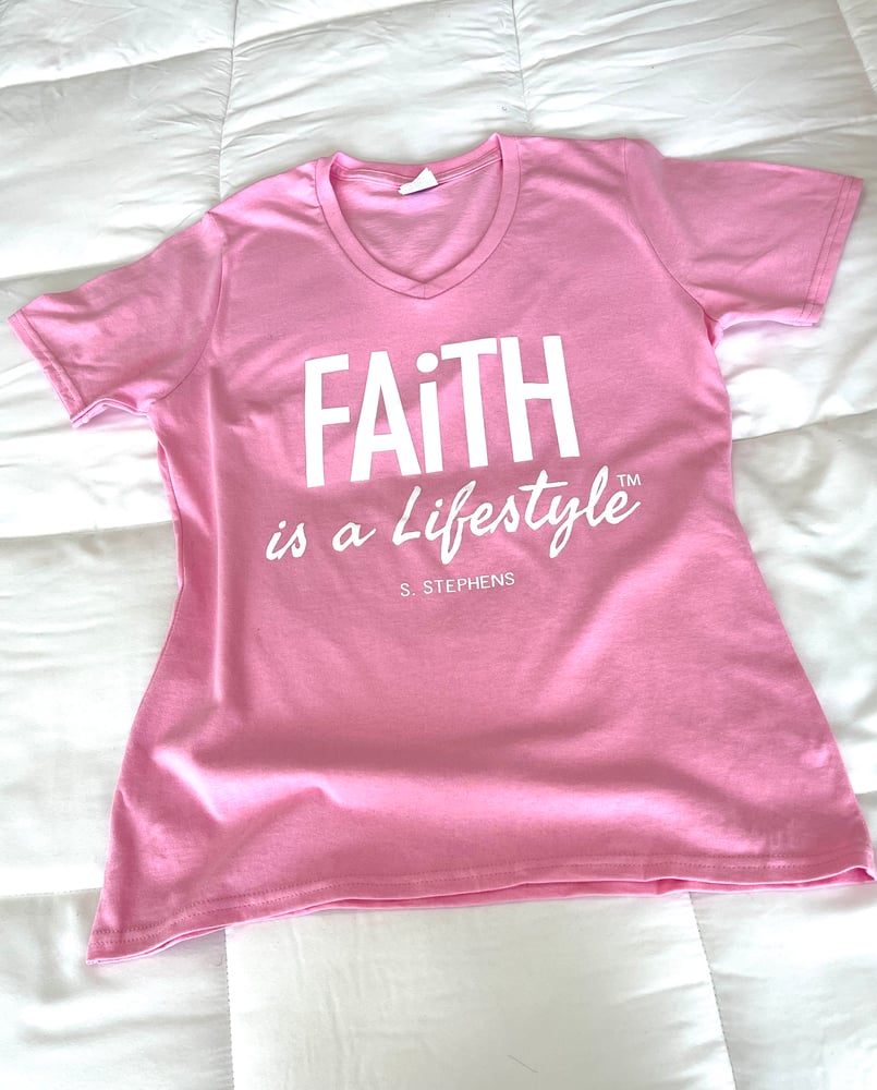 Image of Pink V-neck FIAL Tee