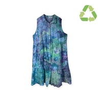 Image 1 of ♻️ UPCYCLED 1X PLUS 100% Cotton Eyelet Dress in Mermaid Watercolor