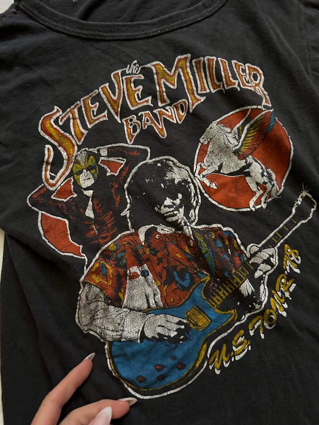 1970s Steve Miller Band 2-sided concert t shirt lot tee