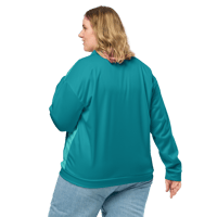 Image 2 of Women's Bomber Jacket (Two-Tone Teal with Christmas penguin)