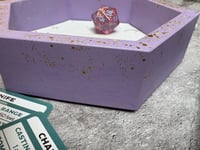 Image 3 of Purple and Gold Glitter Celestial Hexagon Dice Tray