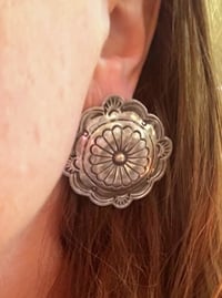 Image 1 of Sterling concho post earrings 
