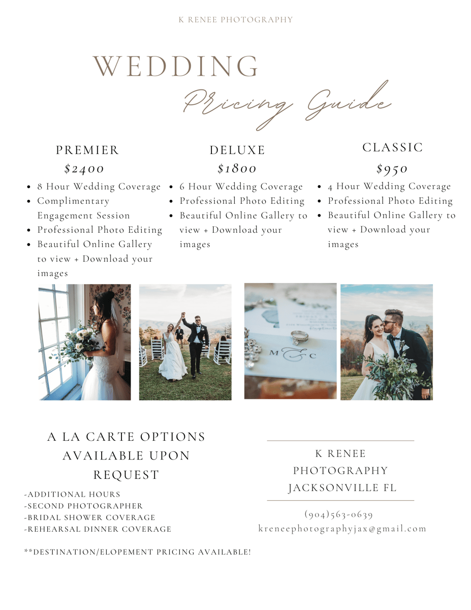 New Wedding Packages Available
