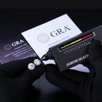 Image 5 of White Gold 925 Sterling Silver VVS Moissanite Diamond Push Back Halo  Earrings