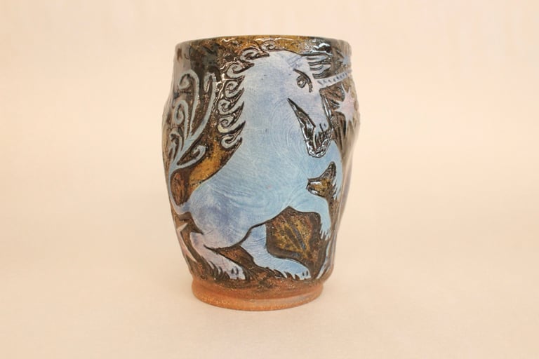 Standing unicorn cup