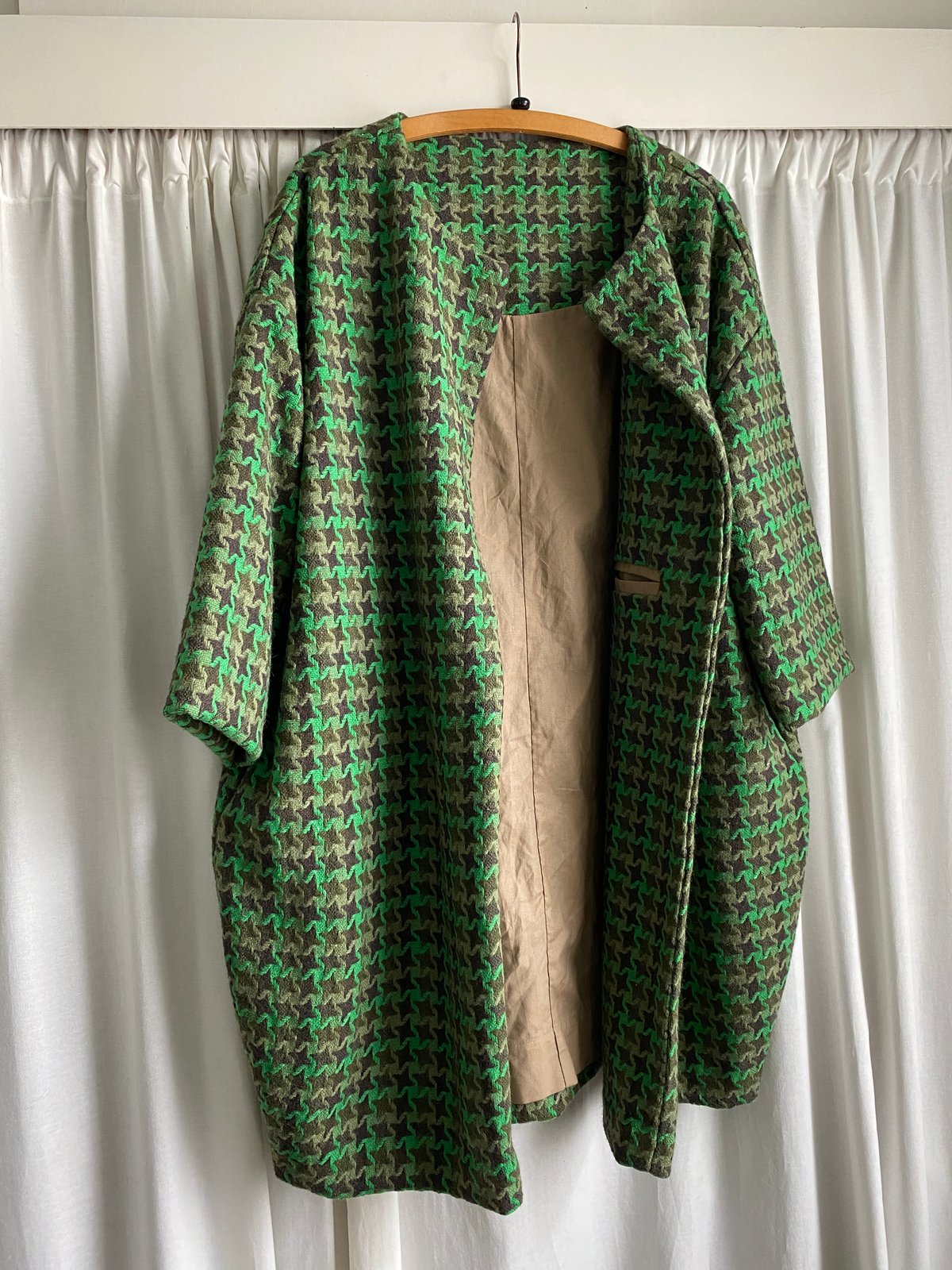 Image of Cocoon Coat Green Check