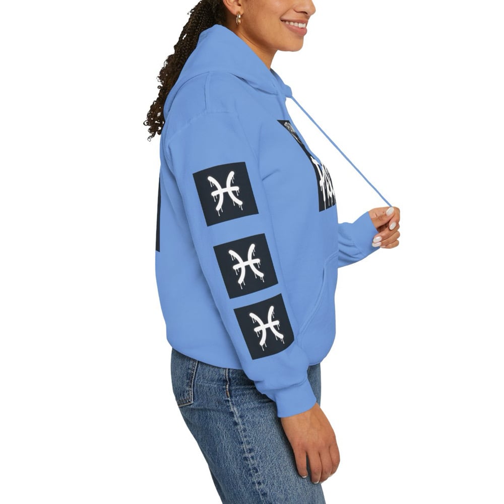 Image of Unisex Pisces Hoodie - 'All Eyes on Pisces' Graphic Zodiac Pullover