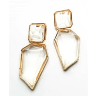 Image 1 of Clear Chunky Stone Statement Earrings