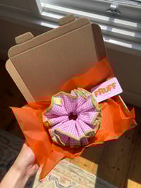 Image 3 of Pink with green trip fruffle