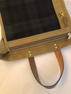 Handmade Bespoke Wax Tote | UK Beeswax Canvas + Blackwatch Wax Tartan Interior