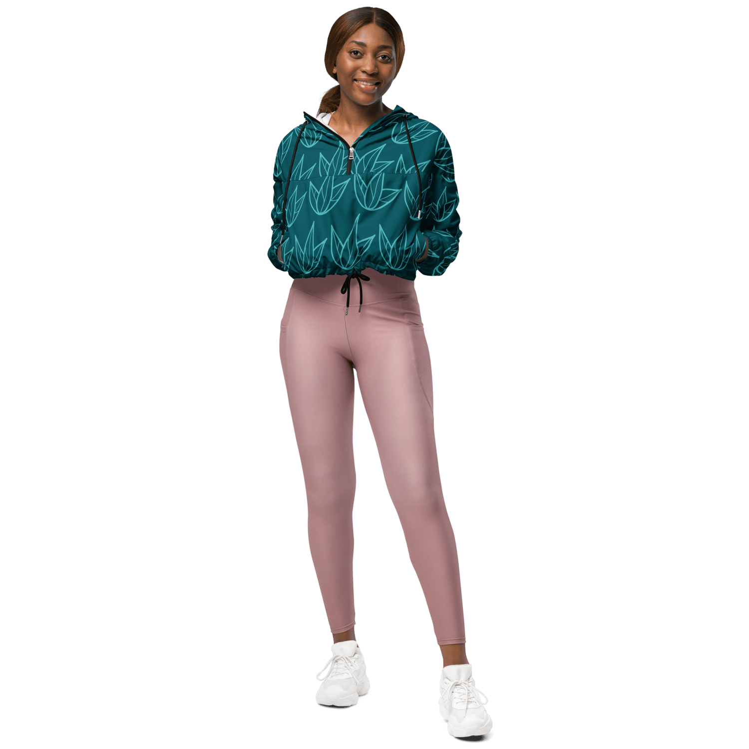 Image of Women’s  lotus yoga cropped windbreaker