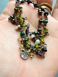 Image 8 of peridot and emerald double strand charm bracelet