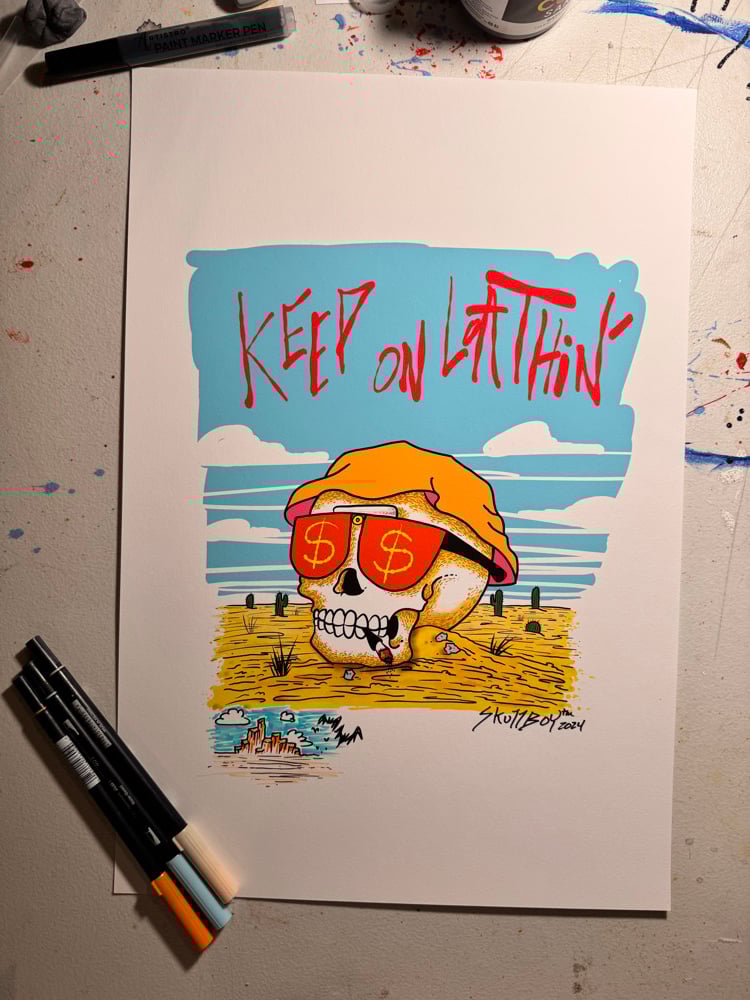 Image of Keep On Loathin’ Hand Embellished Print 
