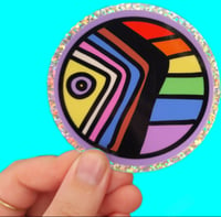 Image 1 of Wobbly pride flag sticker 