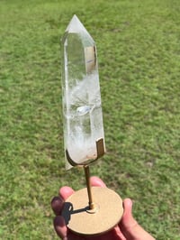 Image 5 of Polished Clear Quartz Crystal Point In Custom Stand #2901