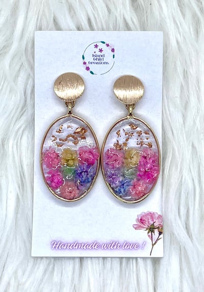 Image of PINK FLORAL DANGLES 