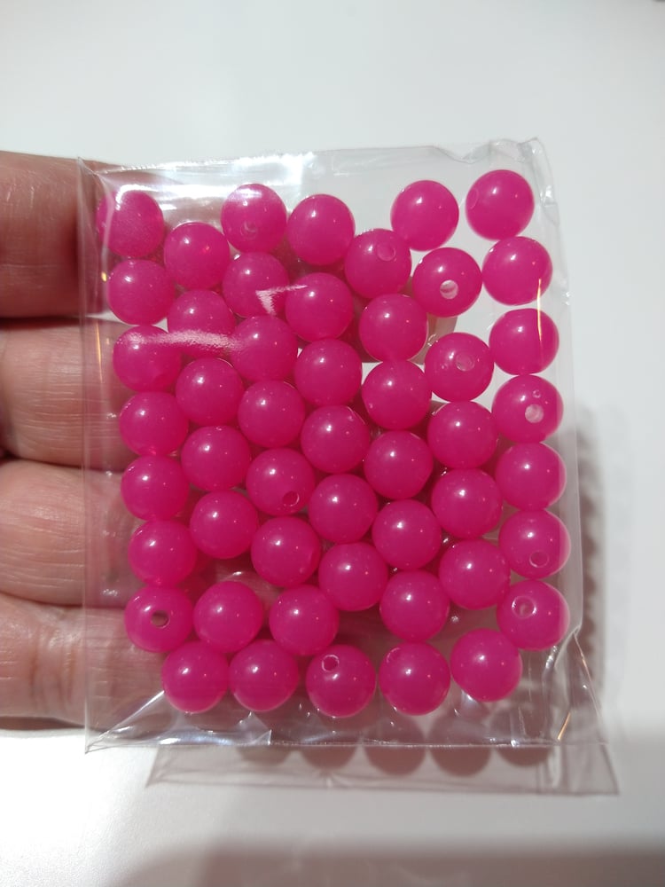 Image of Deep Pink Jelly Acrylic Beads