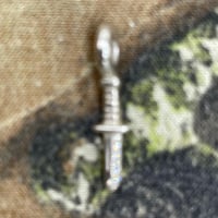 Image 2 of VS Diamond Serrated Sterling Silver Combat Knife