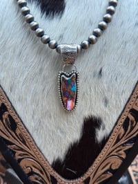 Image 1 of Pink Dahlia Horsehead Pendant