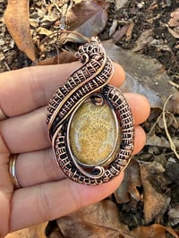 Image 3 of Copper Fossilized Coral Pendant 