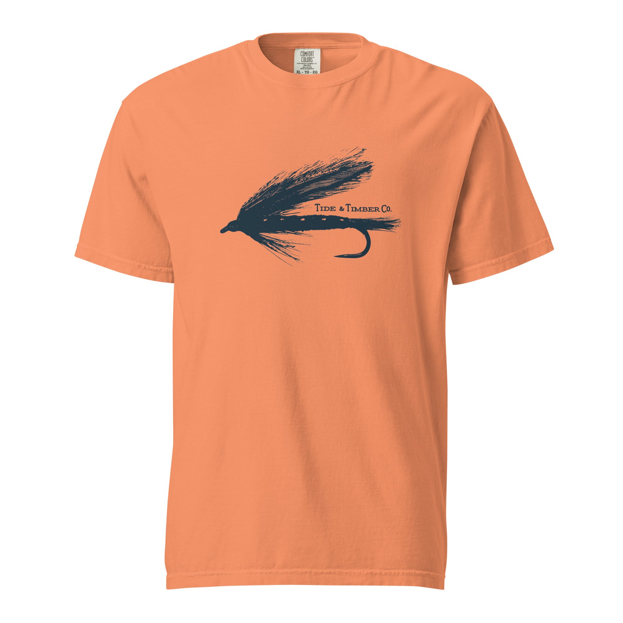 Tide & Timber Co. Black Ghost Fly Fishing - Unisex garment-dyed heavyweight  t-shirt
