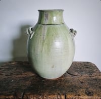 Image 2 of Handled Vase in matte JADE