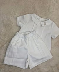 Boys White Shorts Set