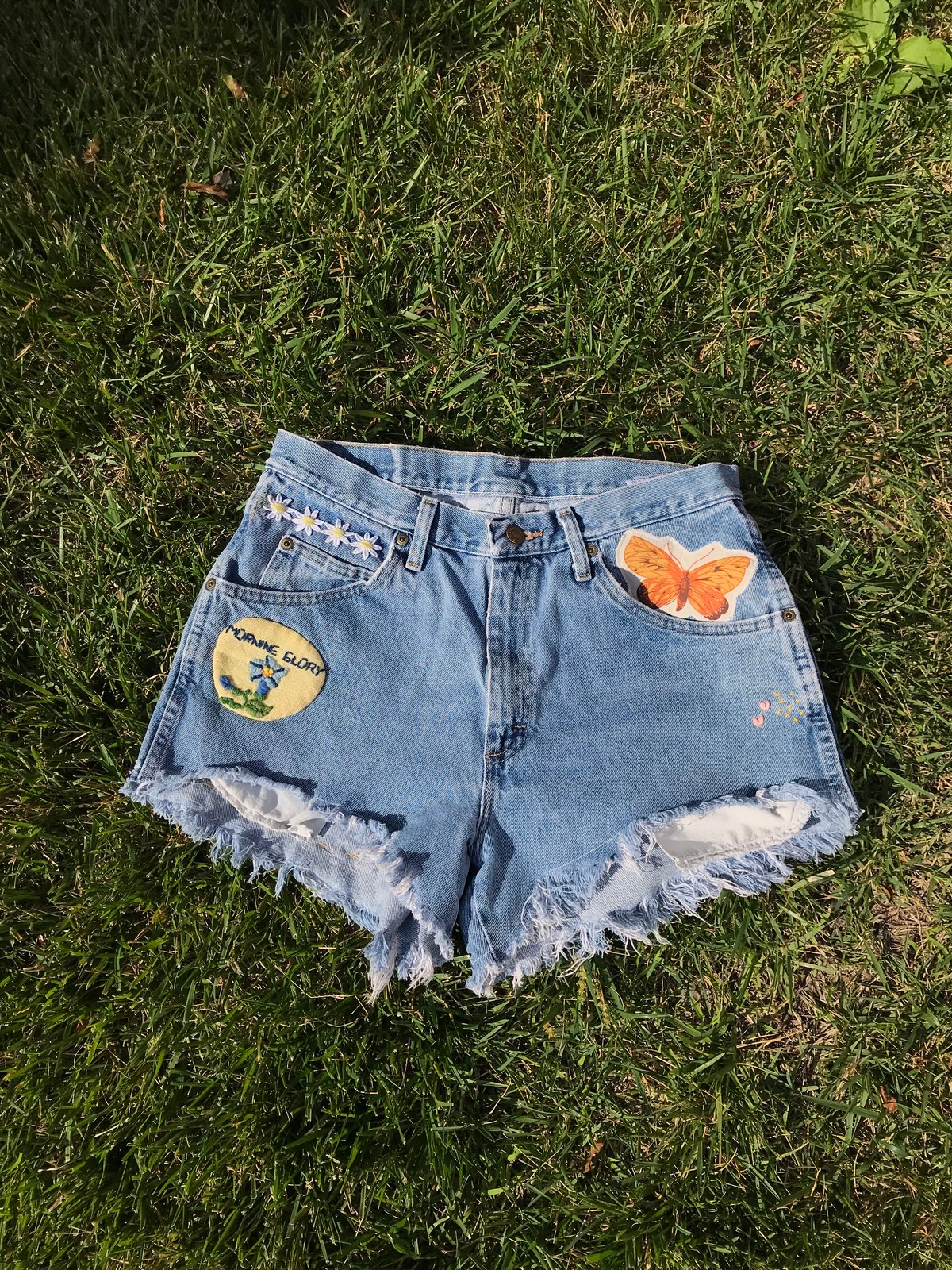 Embroidered on sale jean shorts